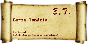 Berze Tanázia névjegykártya