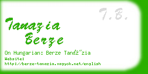 tanazia berze business card